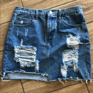 Jean high waisted skirt